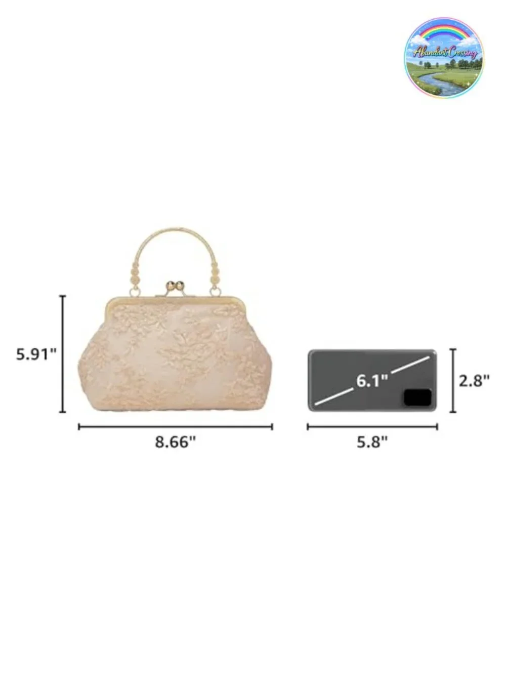 Lace Floral Clutch Evening Bag with Detachable Chain Wedding Party
